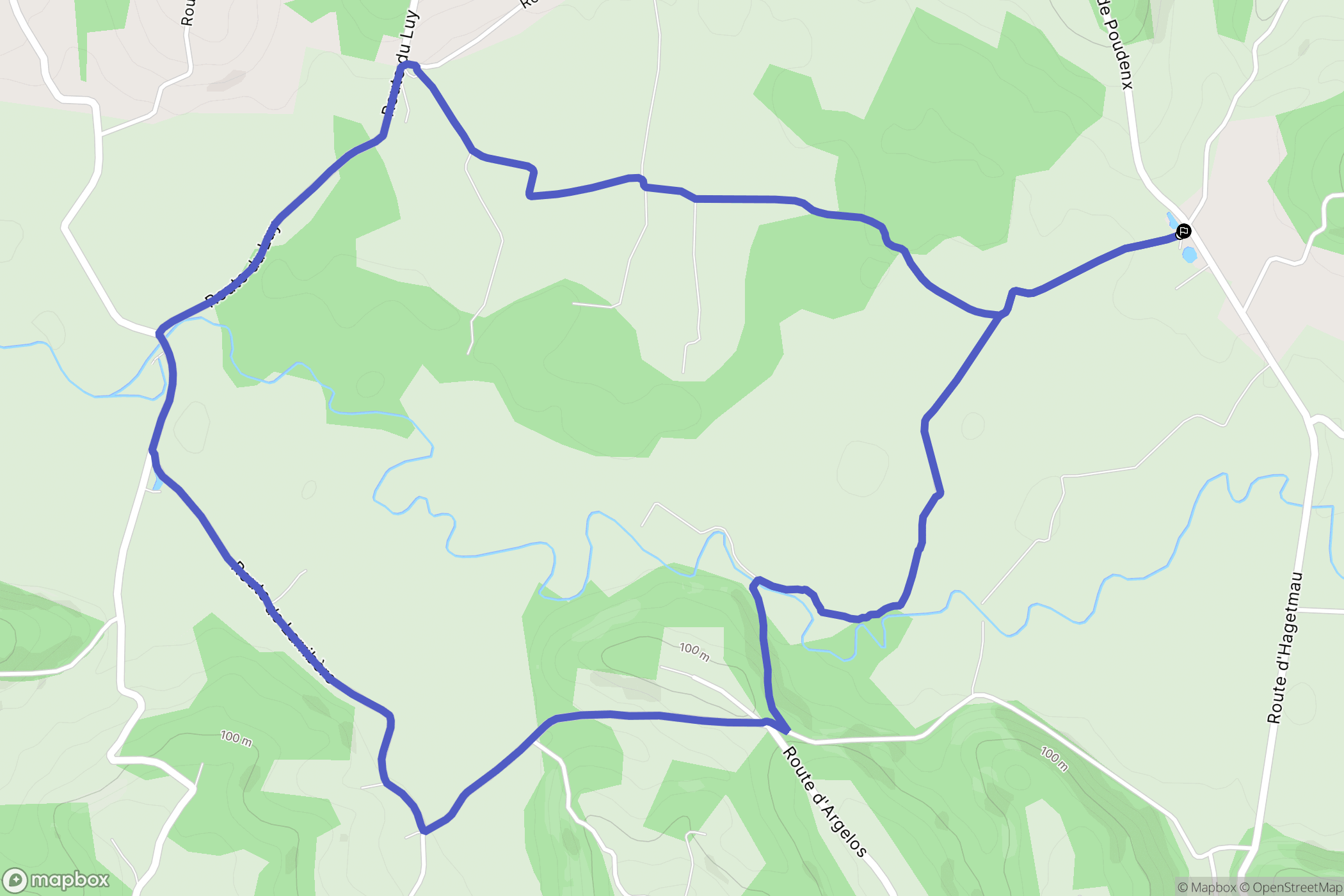 Lacrabe : carte du parcours de randonnée - France