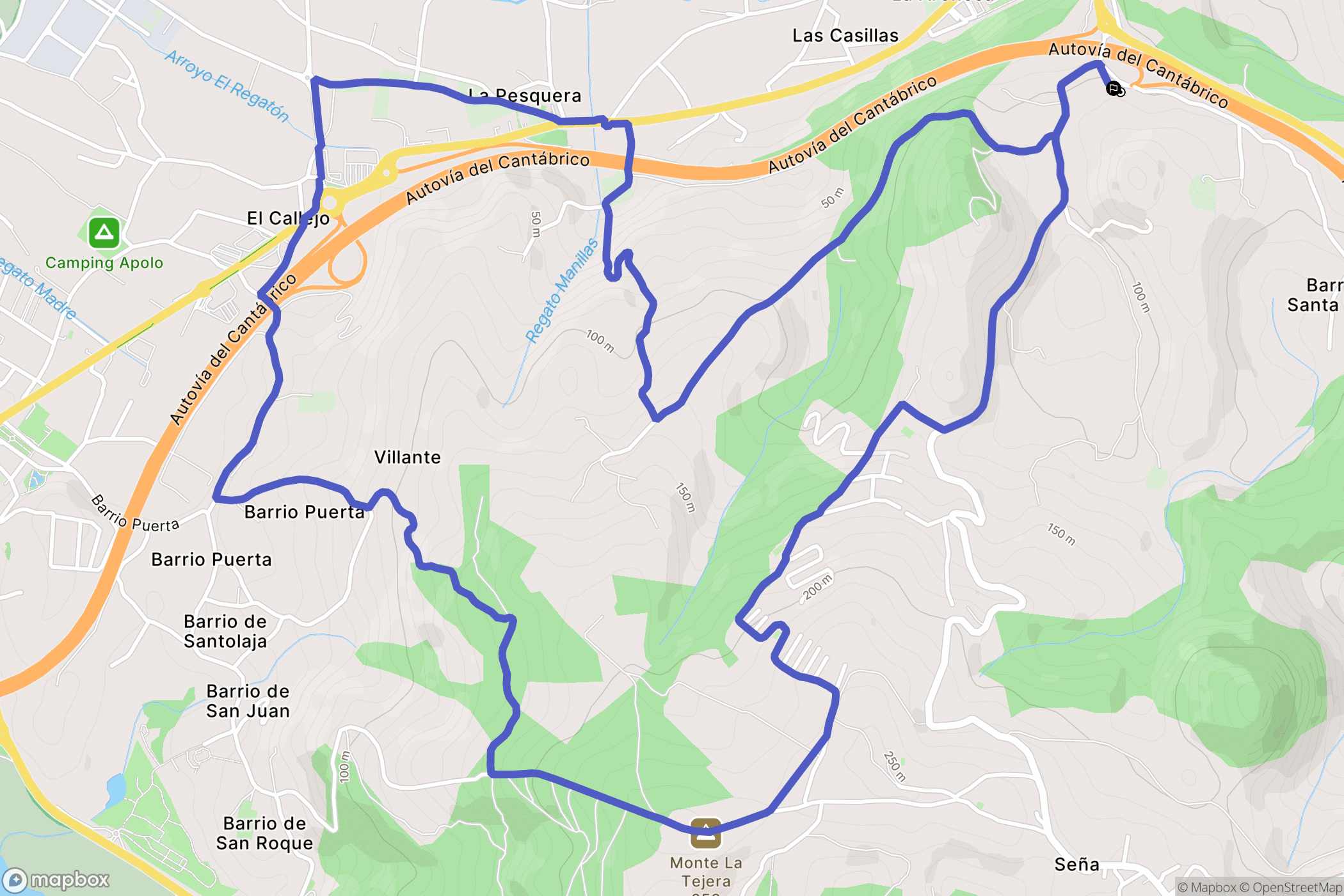 Laredo : carte du parcours de randonnée - Spain