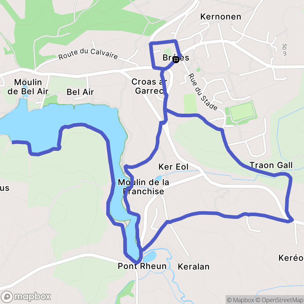 Brélès : carte du parcours de randonnée - France