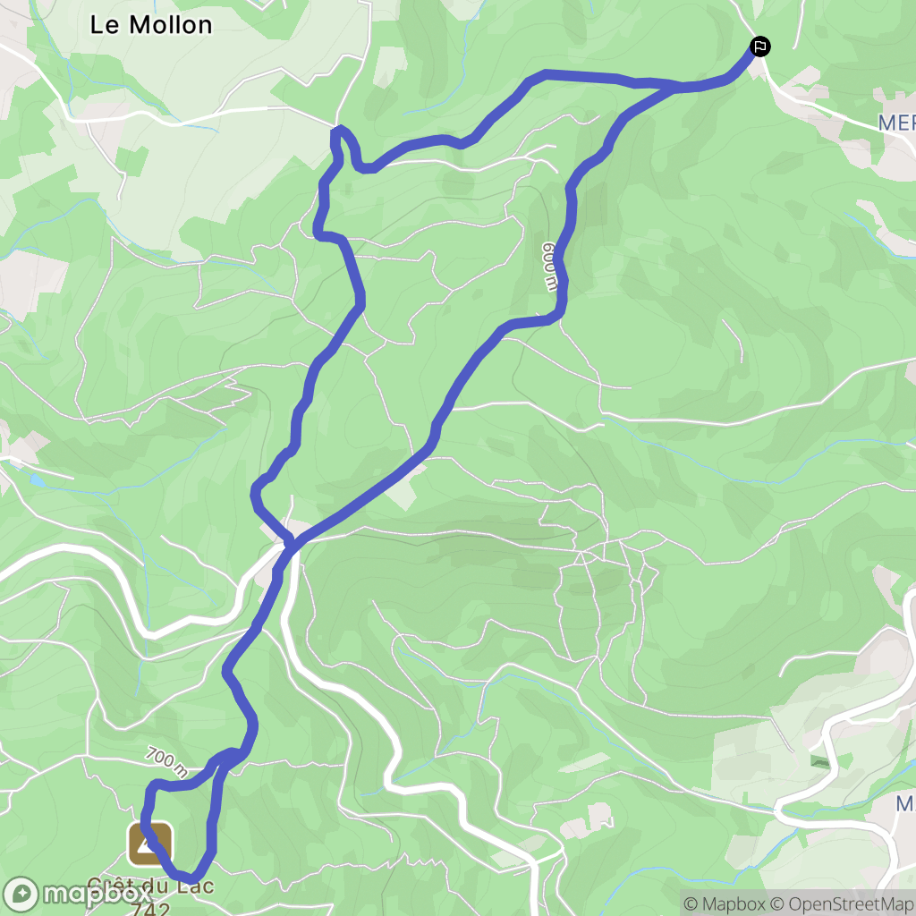 Pollionnay : carte du parcours de randonnée - France