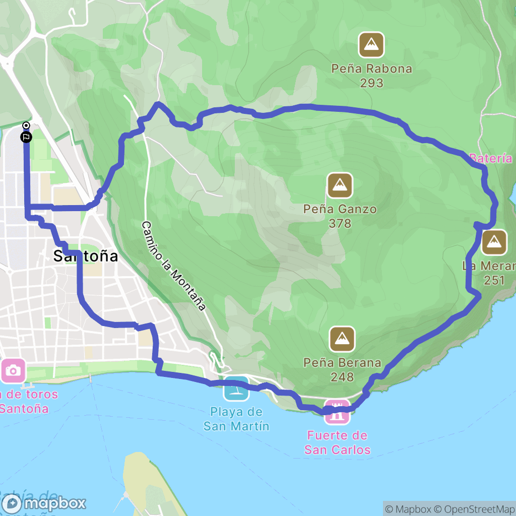 Santoña : carte du parcours de randonnée - Spain