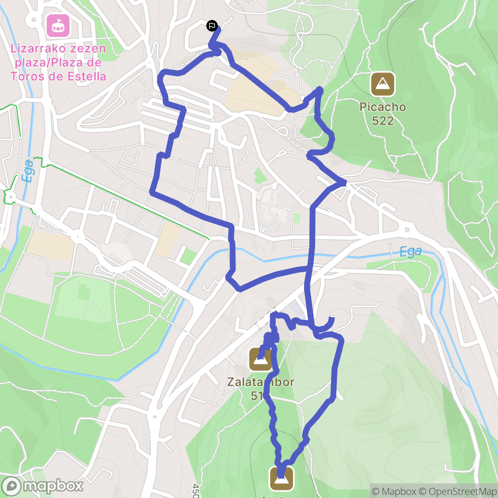 Estella : carte du parcours de randonnée - Spain