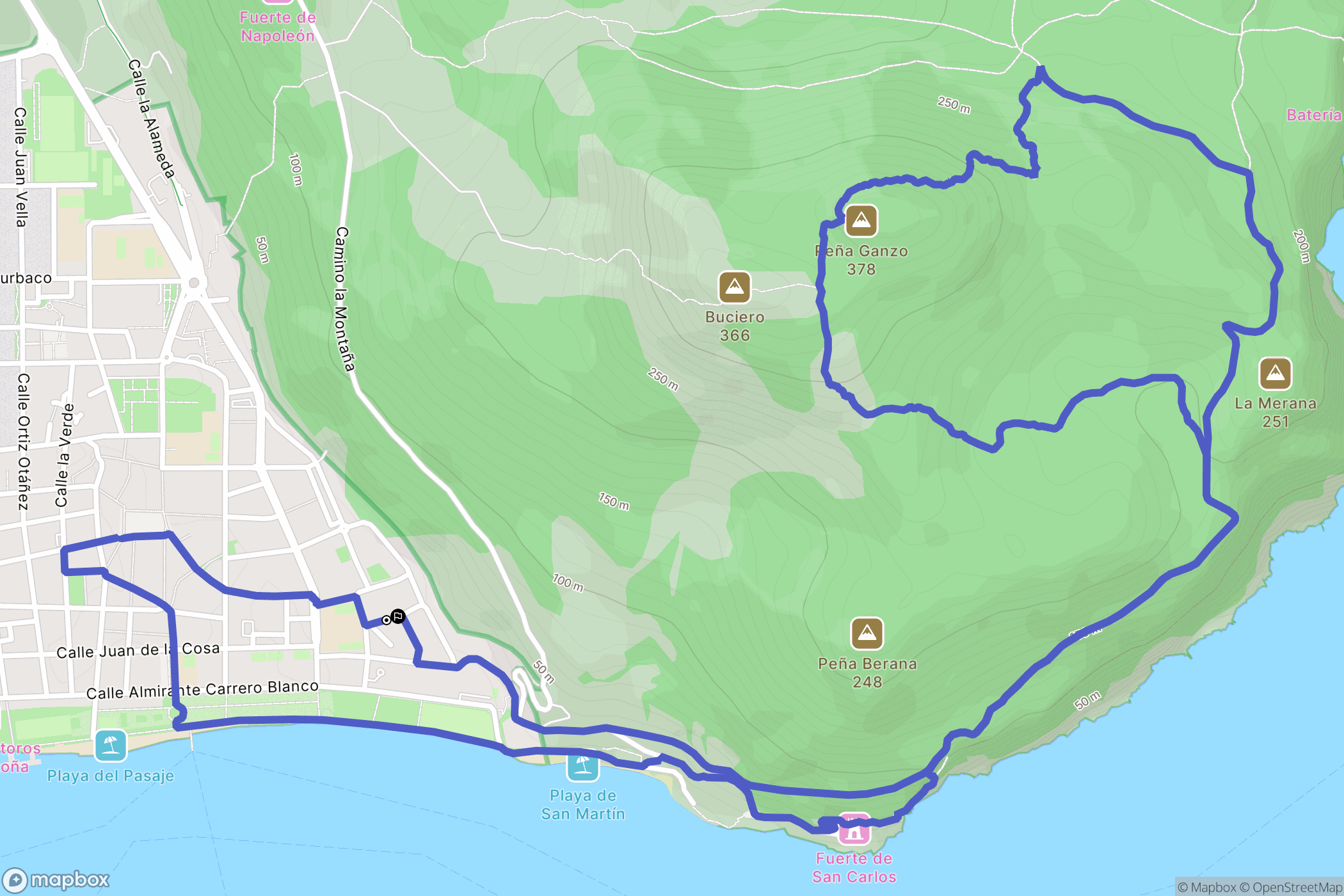 Santoña : carte du parcours de randonnée - Spain