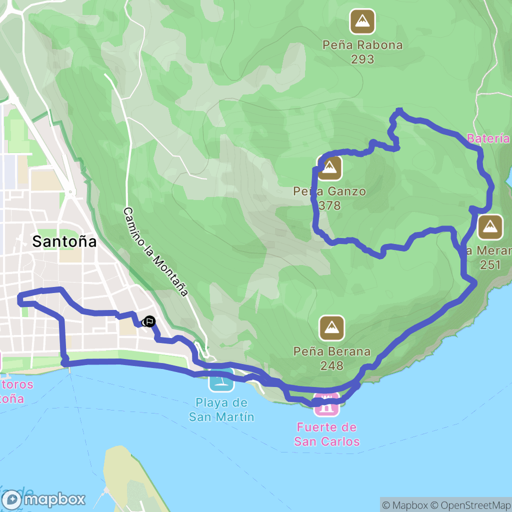 Santoña : carte du parcours de randonnée - Spain
