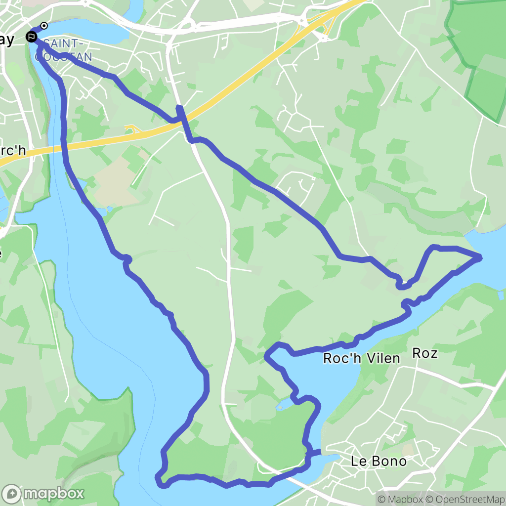 Auray : carte du parcours de randonnée - France