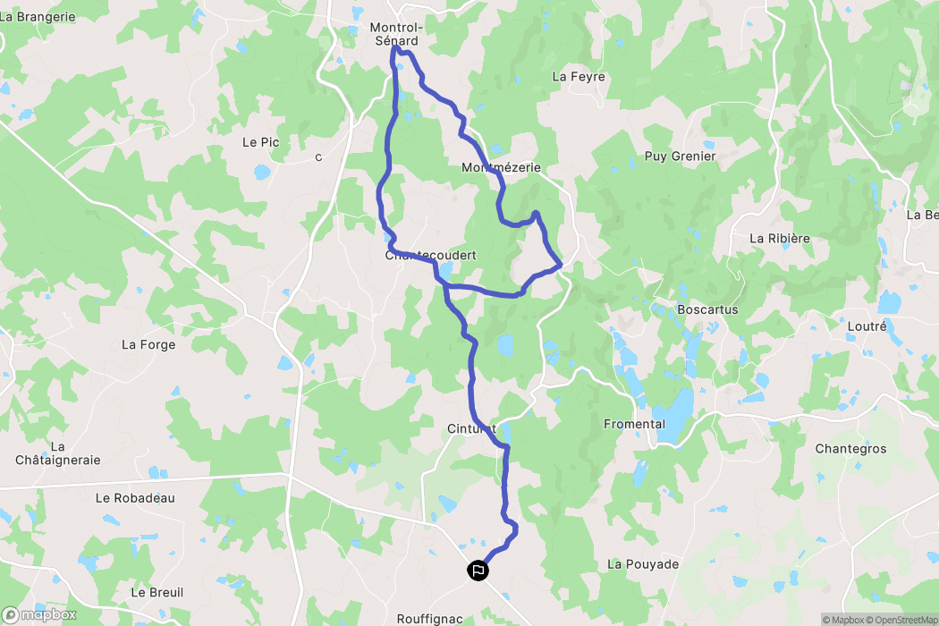 Javerdat : carte du parcours de randonnée - France