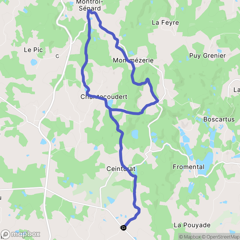 Javerdat : carte du parcours de randonnée - France