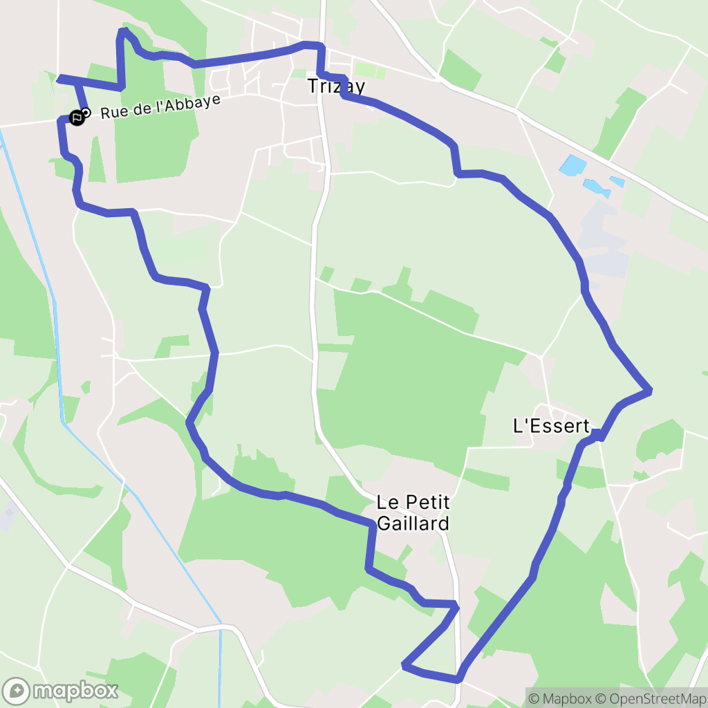 Trizay : carte du parcours de randonnée - France