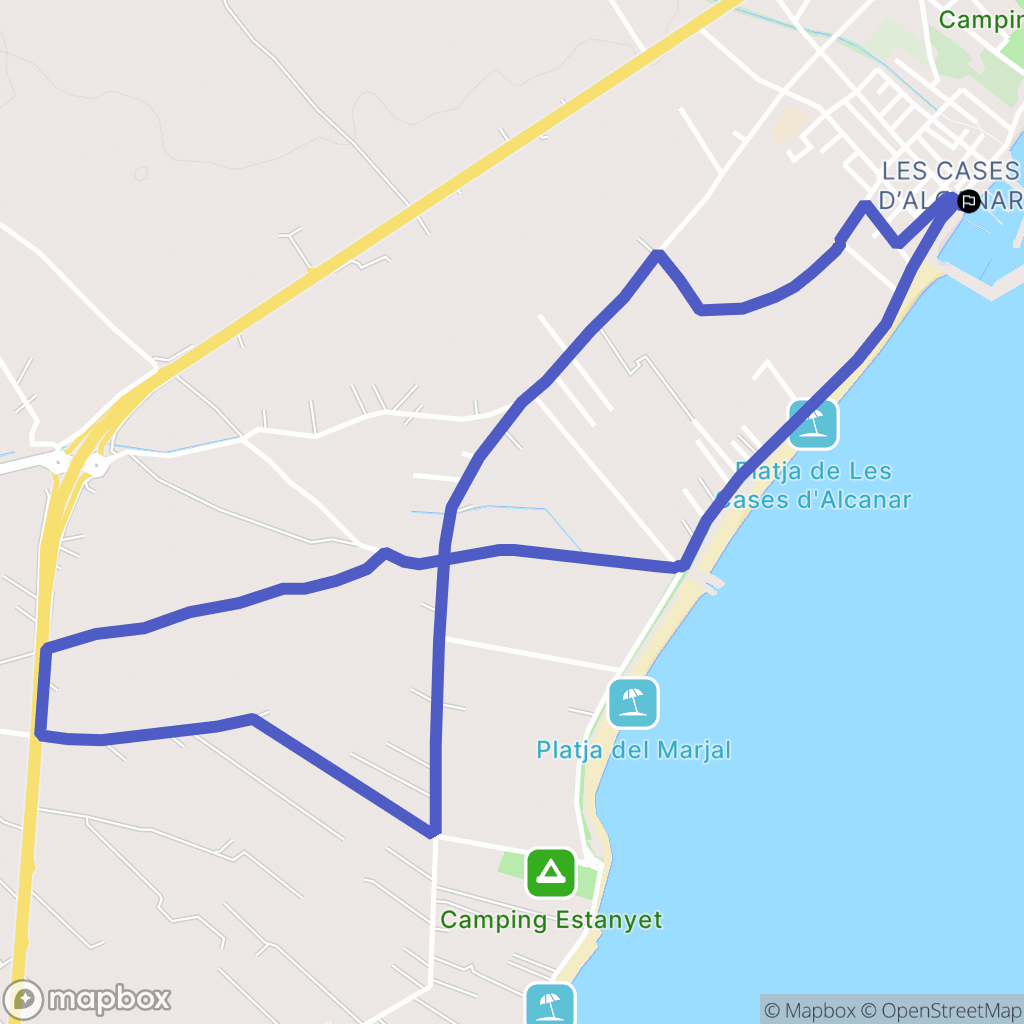 Les Cases d'Alcanar : carte du parcours de randonnée - Spain