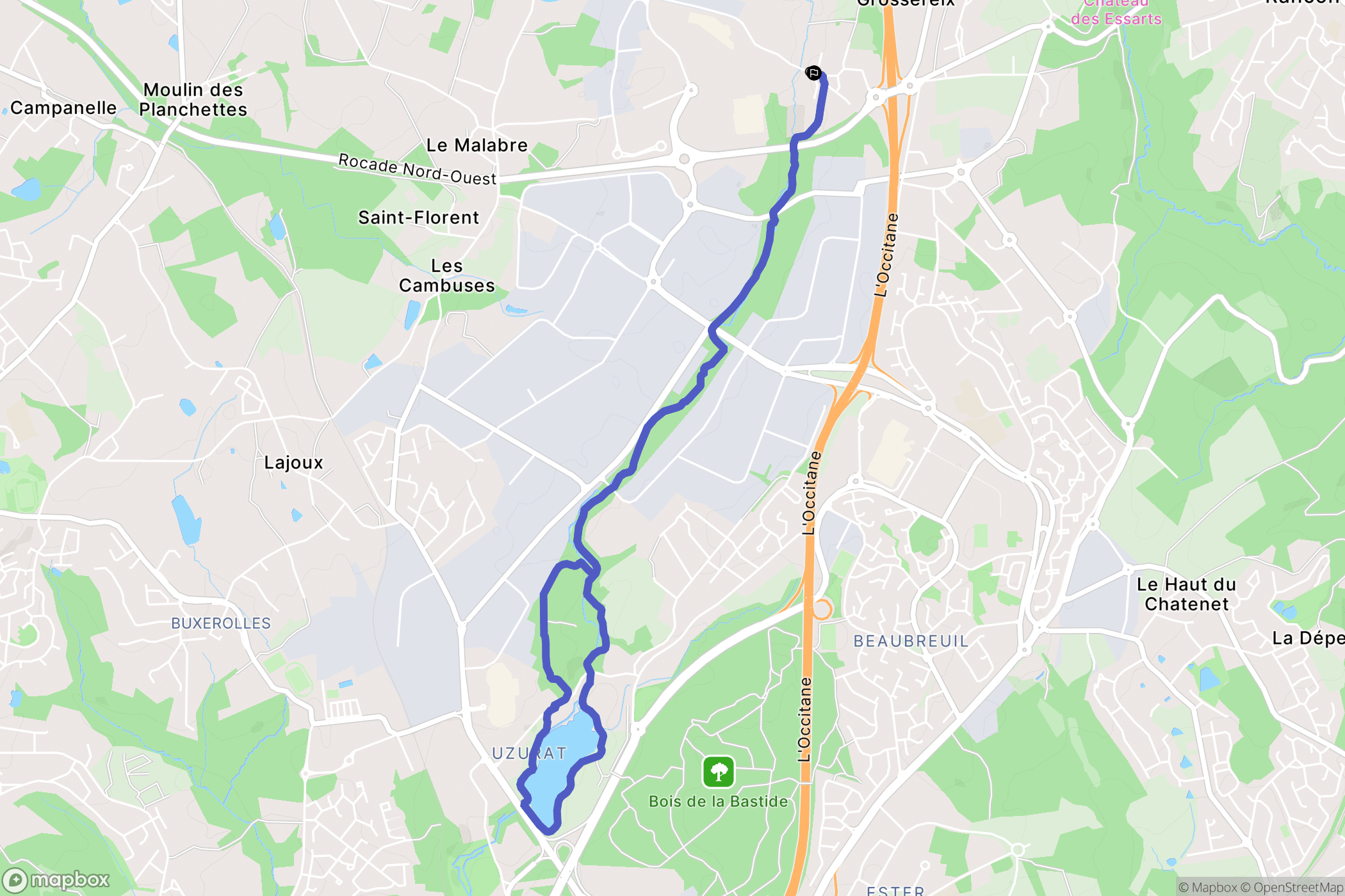Limoges : carte du parcours de randonnée - France