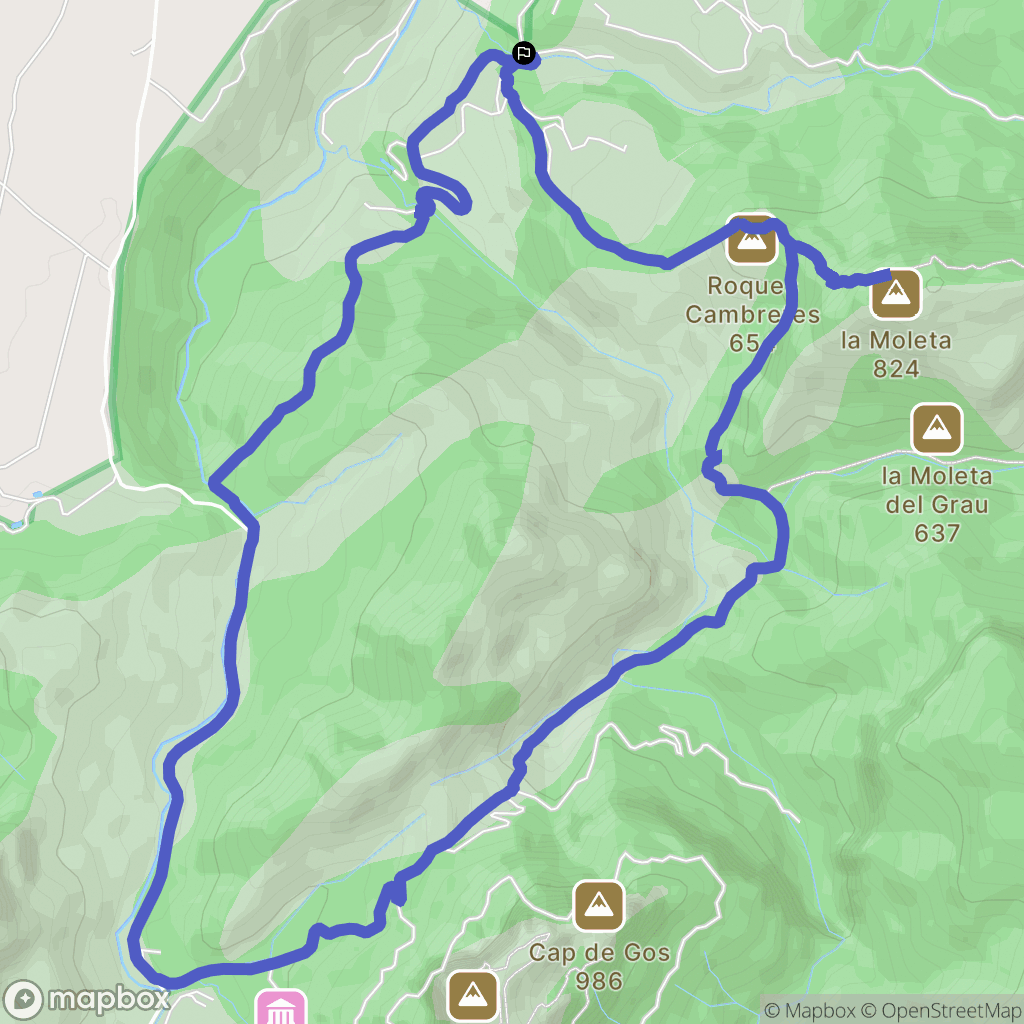 Horta de Sant Joan : carte du parcours de randonnée - Spain