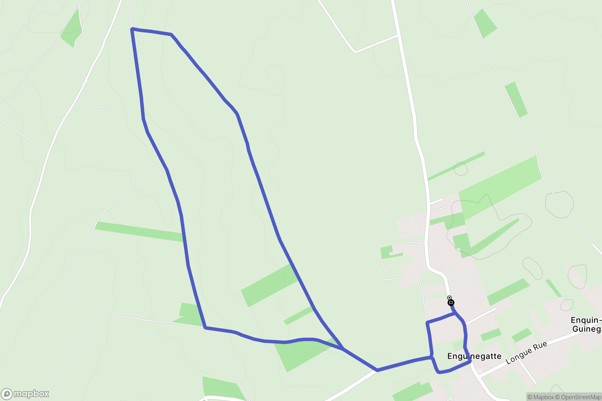 Enquin-lez-Guinegatte : carte du parcours de randonnée - France