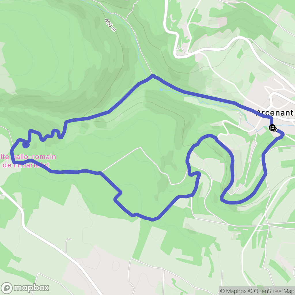 Arcenant : carte du parcours de randonnée - France
