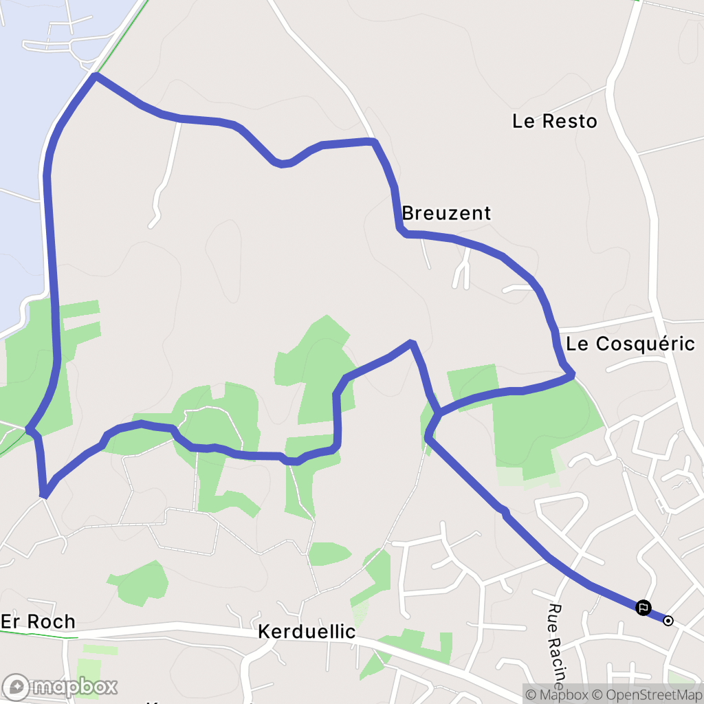 Ploemeur : carte du parcours de randonnée - France