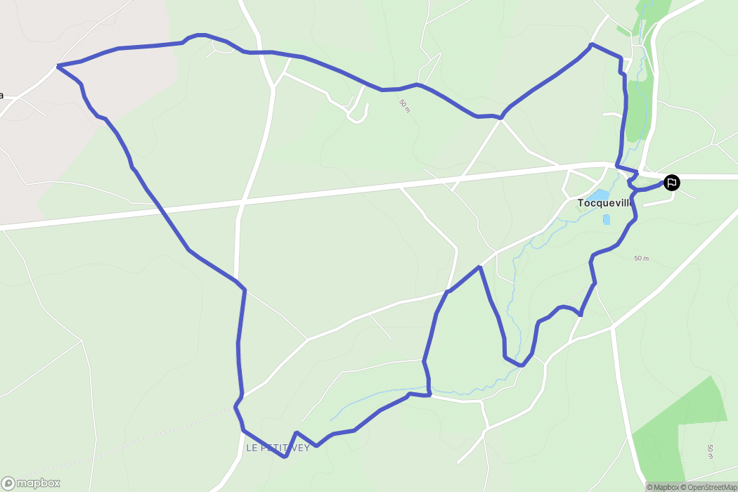 Tocqueville : carte du parcours de randonnée - France