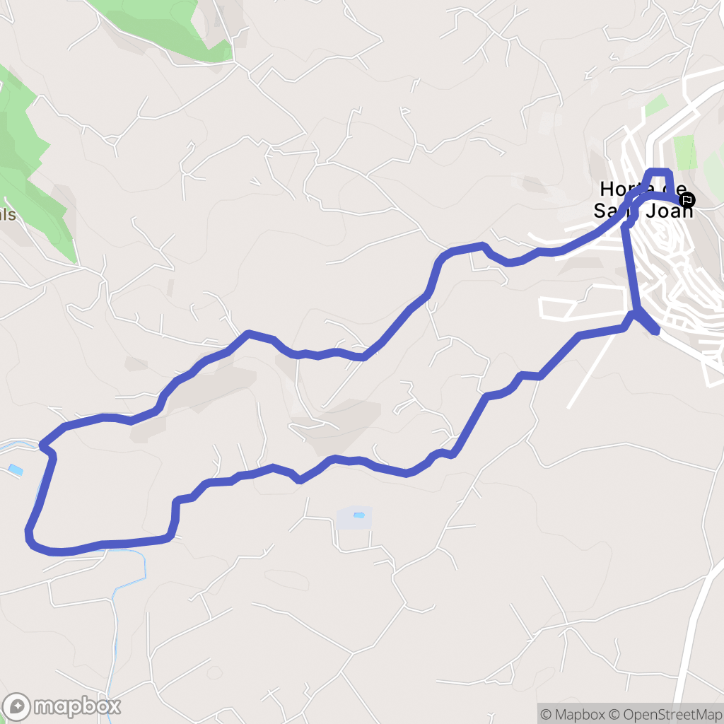 Horta de Sant Joan : carte du parcours de randonnée - Spain