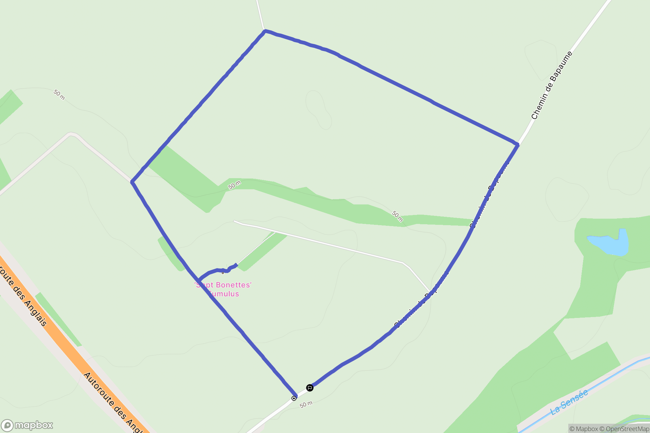 Sailly-en-Ostrevent : carte du parcours de randonnée - France
