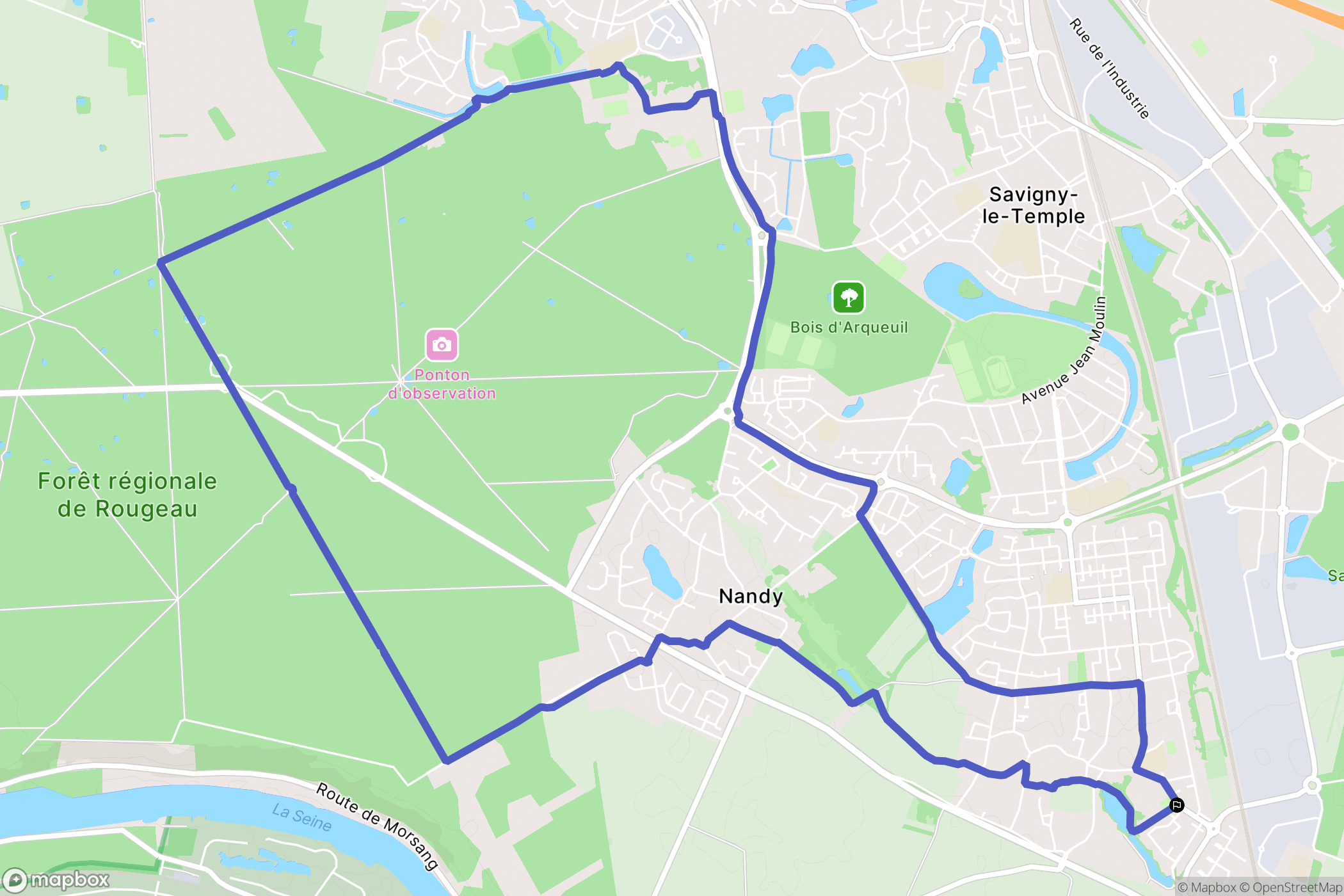 Savigny-le-Temple : carte du parcours de randonnée - France