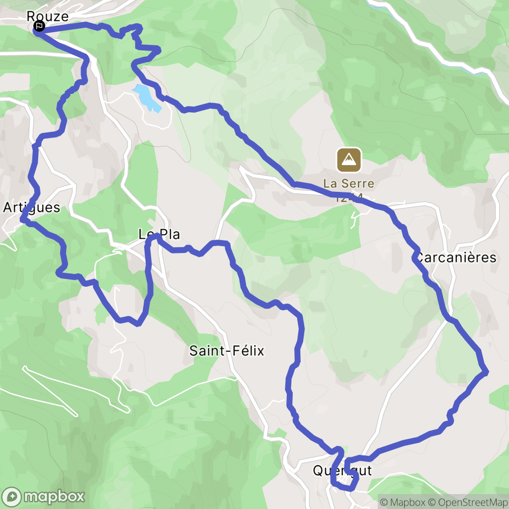 Rouze : carte du parcours de randonnée - France