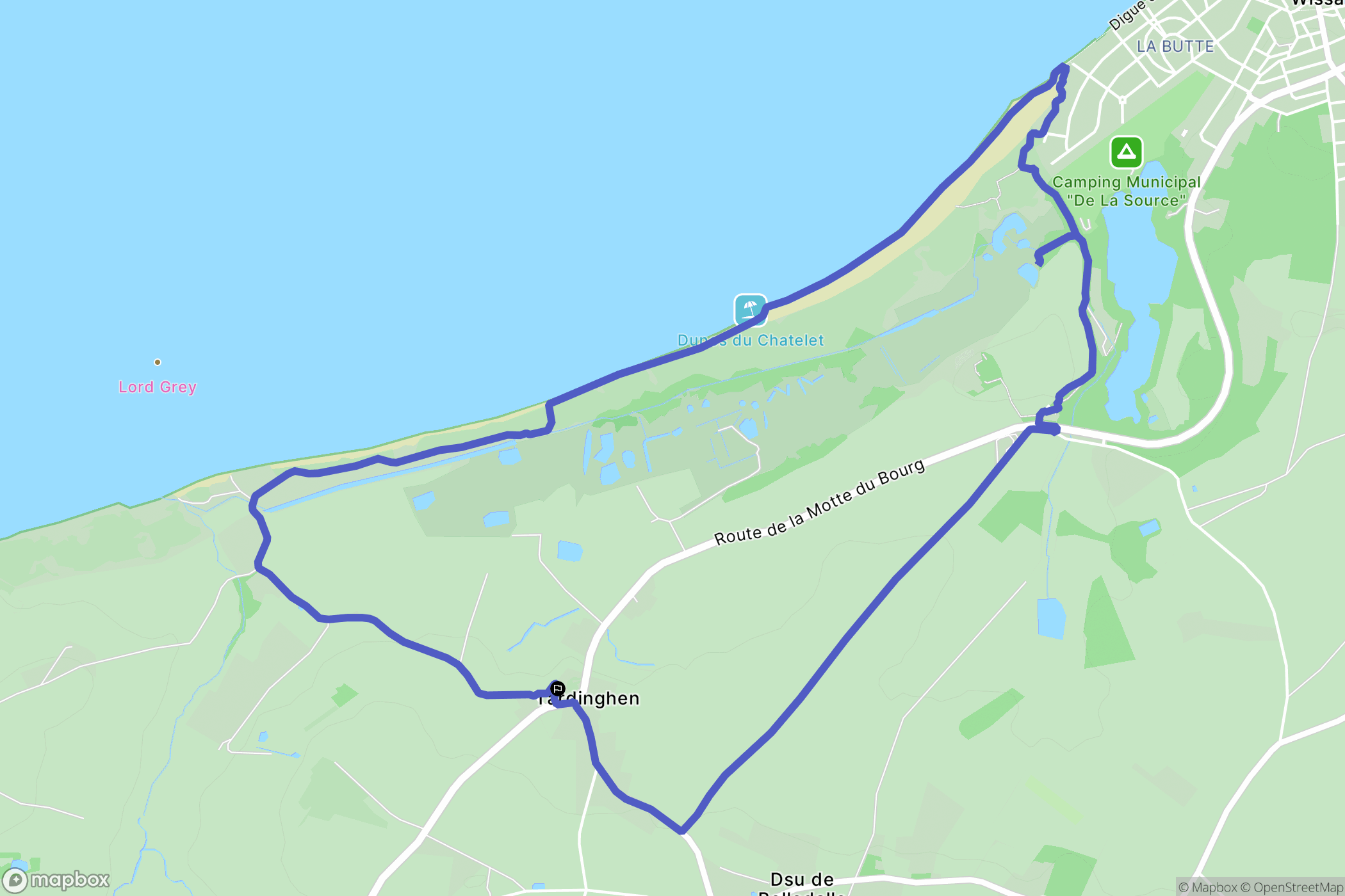 Tardinghen : carte du parcours de randonnée - France