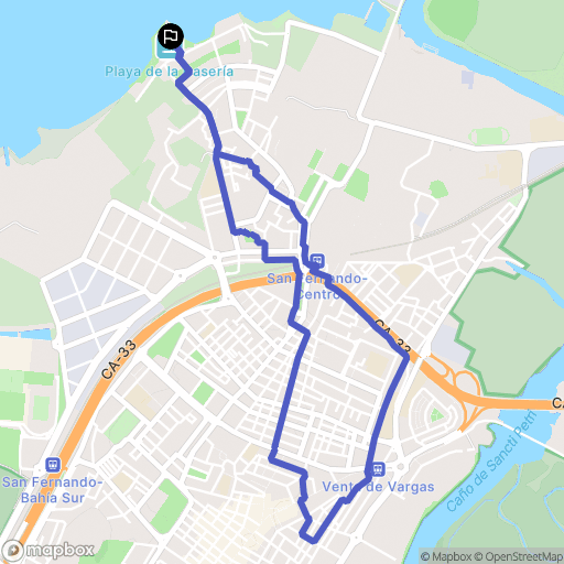 San Fernando : carte du parcours de randonnée - Spain