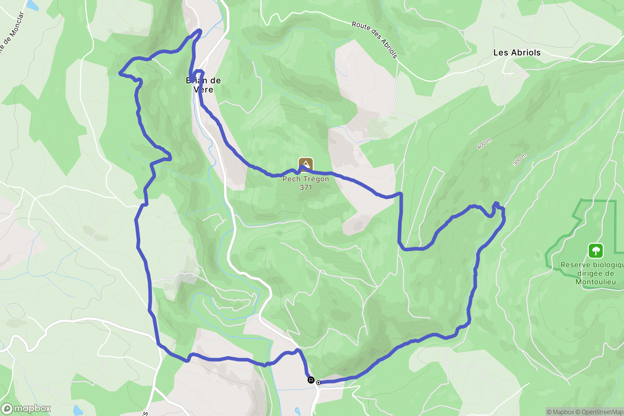 Larroque : carte du parcours de randonnée - France