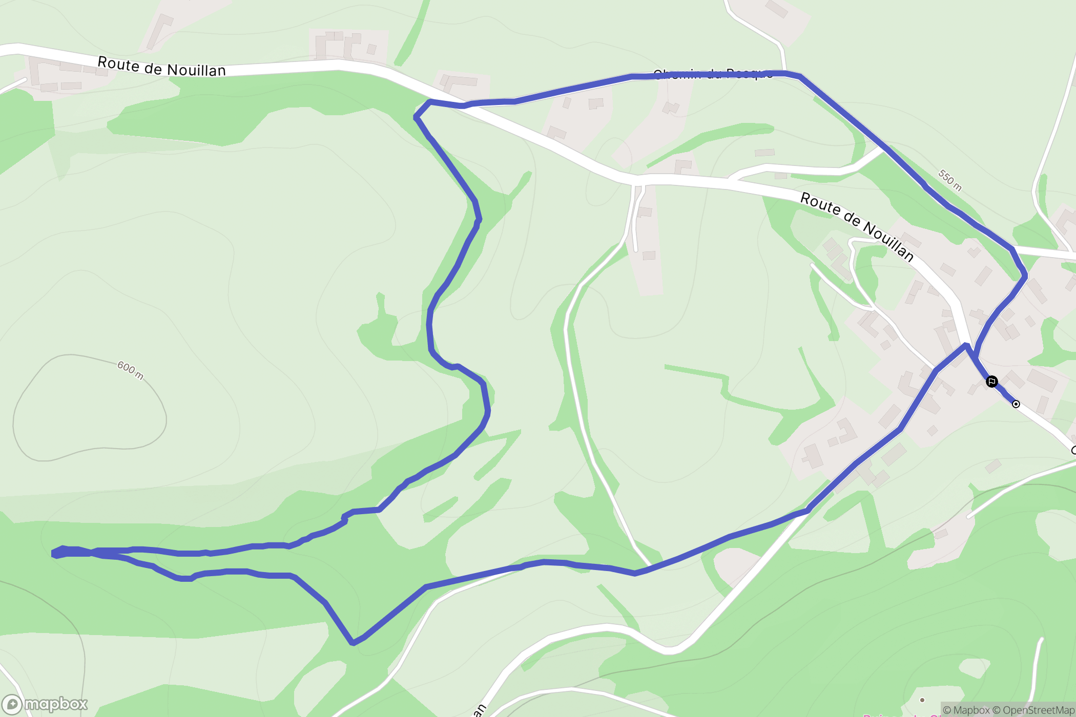 Montoussé : carte du parcours de randonnée - France