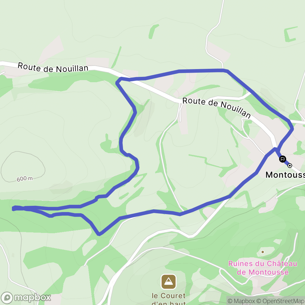 Montoussé : carte du parcours de randonnée - France
