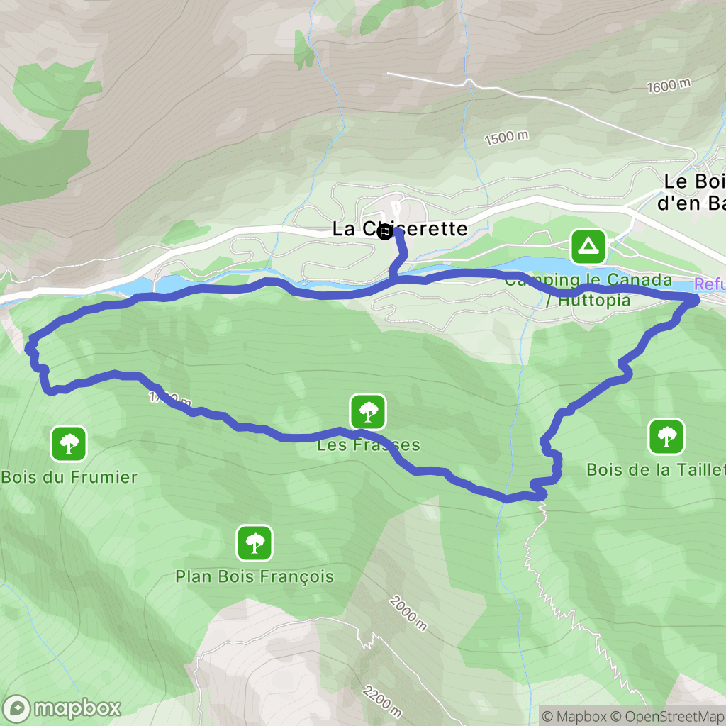 Champagny-en-Vanoise : carte du parcours de randonnée - France