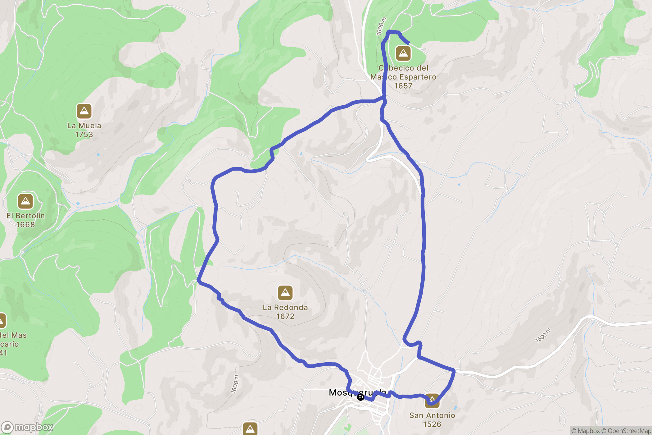 Mosqueruela : carte du parcours de randonnée - Spain