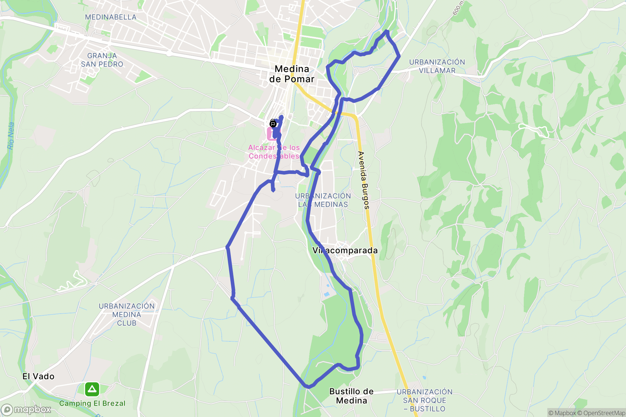 Medina de Pomar : carte du parcours de randonnée - Spain