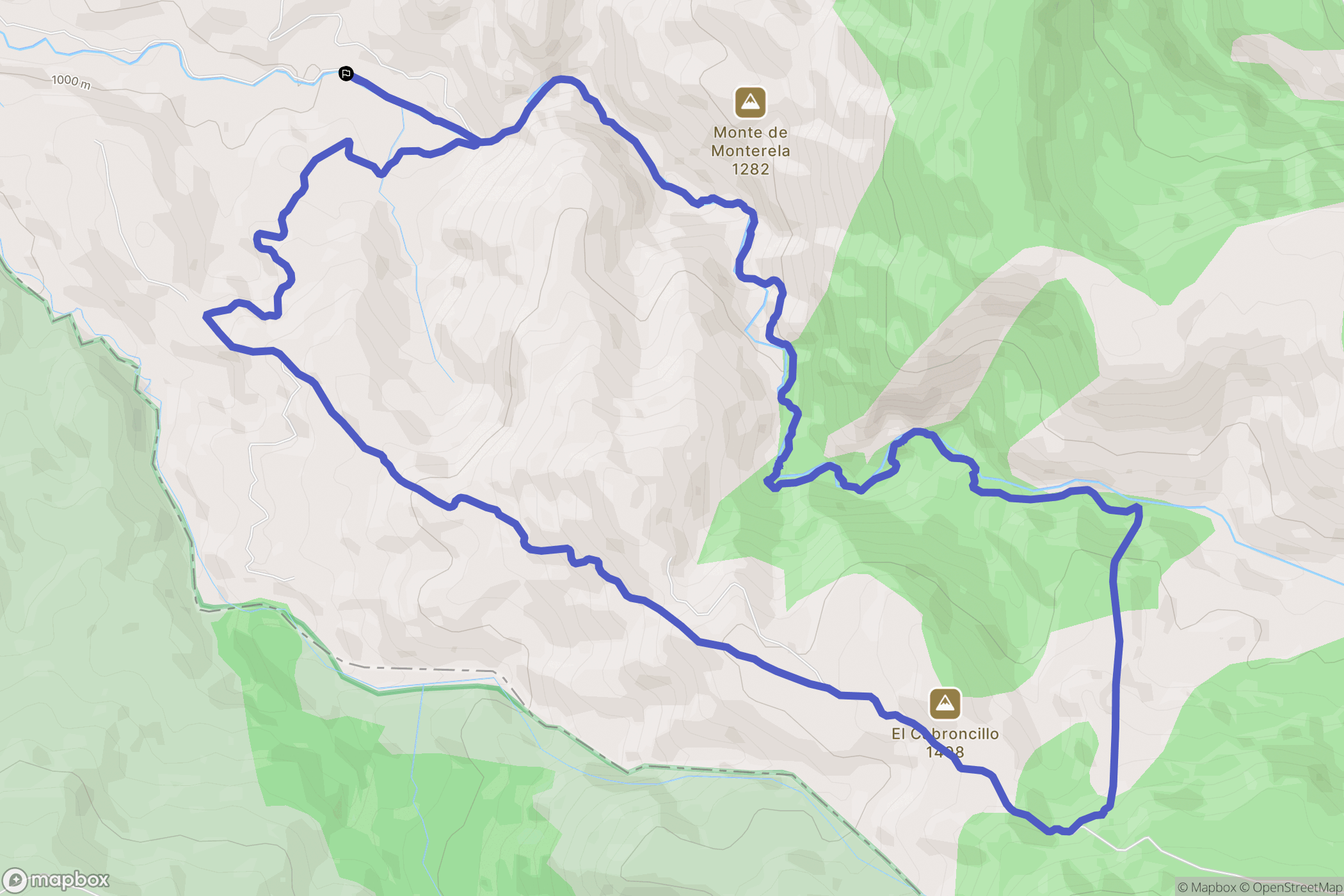 Riodeva : carte du parcours de randonnée - Spain