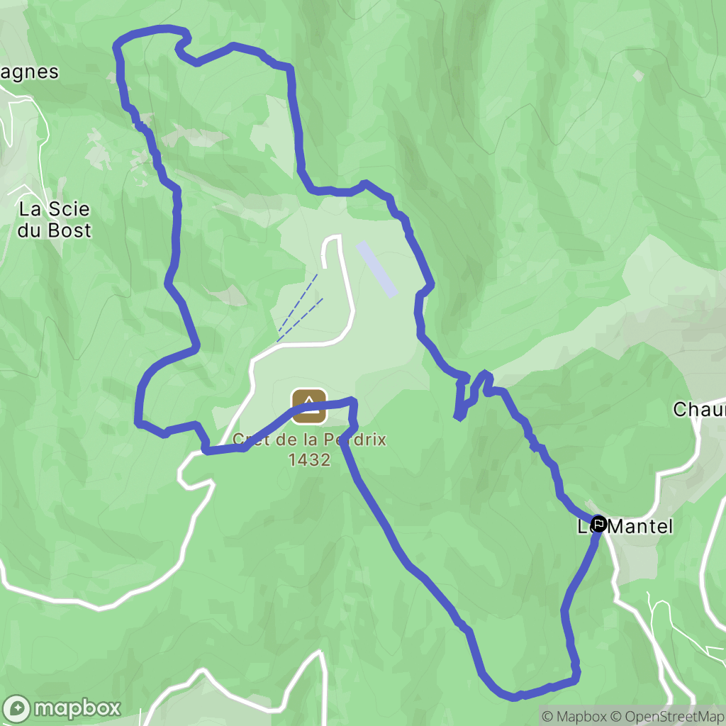 Colombier : carte du parcours de randonnée - France