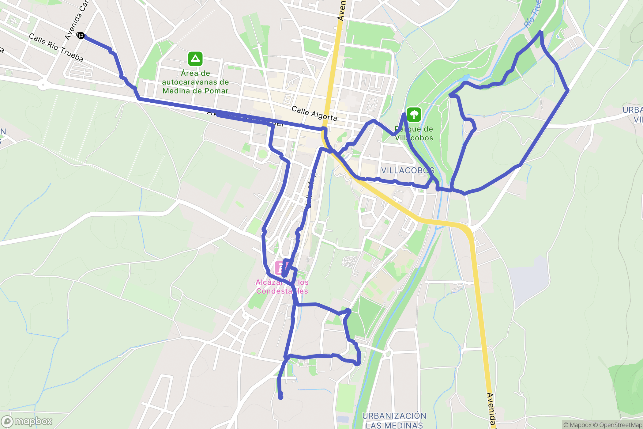 Medina de Pomar : carte du parcours de randonnée - Spain