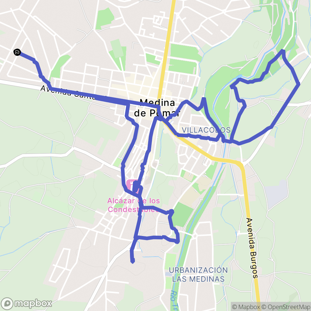 Medina de Pomar : carte du parcours de randonnée - Spain