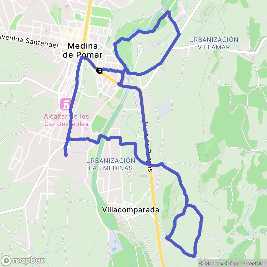Medina de Pomar : carte du parcours de randonnée - Spain
