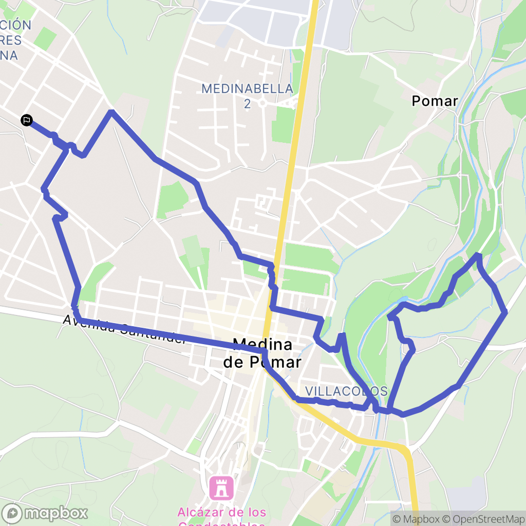 Medina de Pomar : carte du parcours de randonnée - Spain