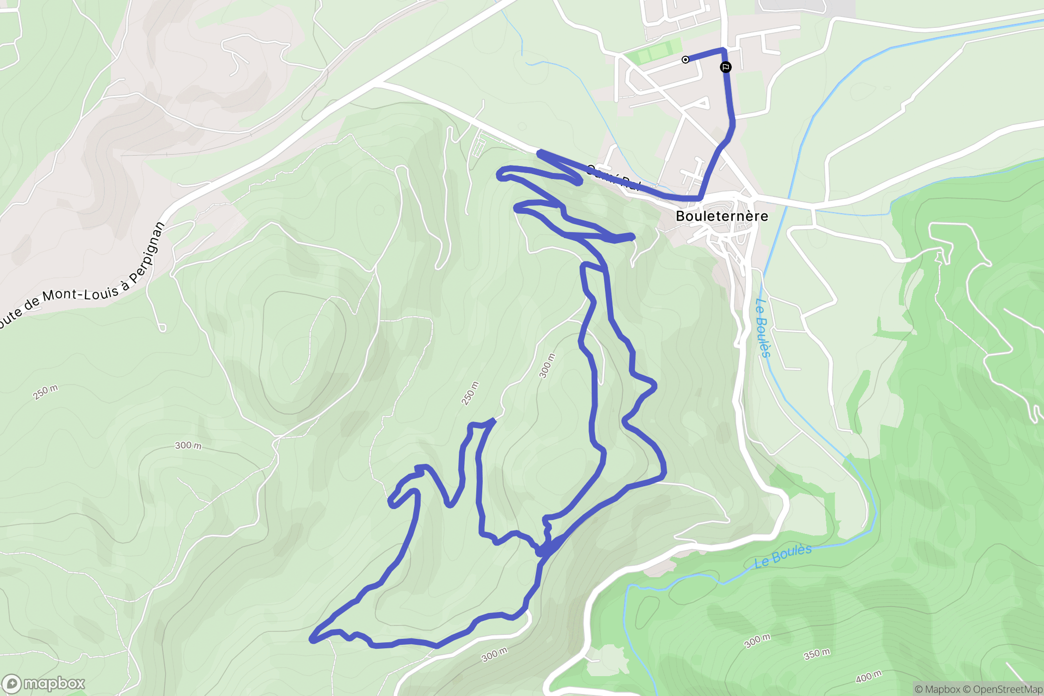 Bouleternère : carte du parcours de randonnée - France