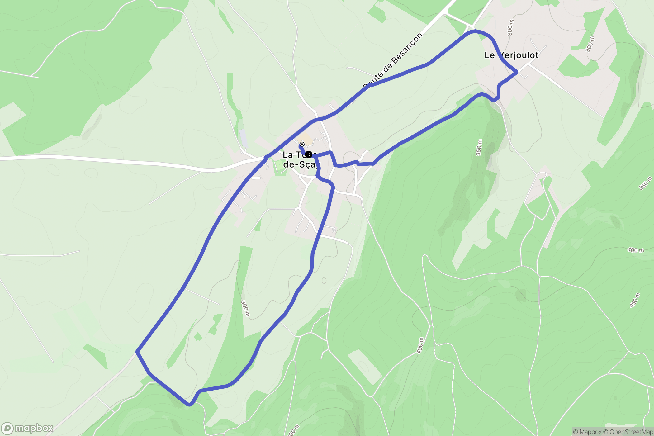 La Tour-de-Sçay : carte du parcours de randonnée - France
