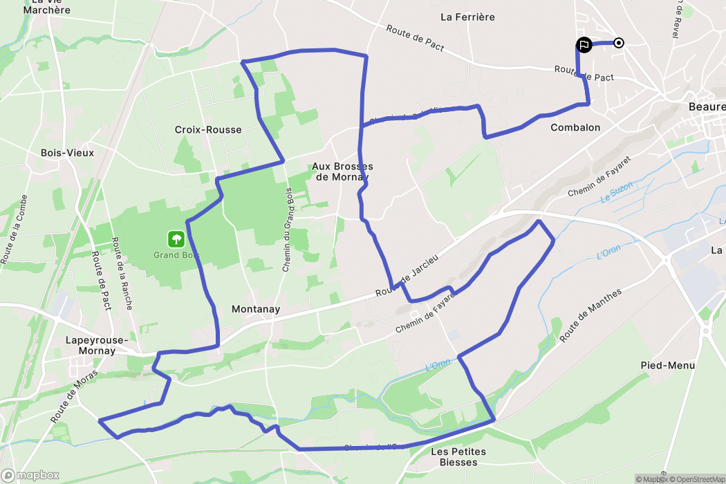 Beaurepaire : carte du parcours de randonnée - France