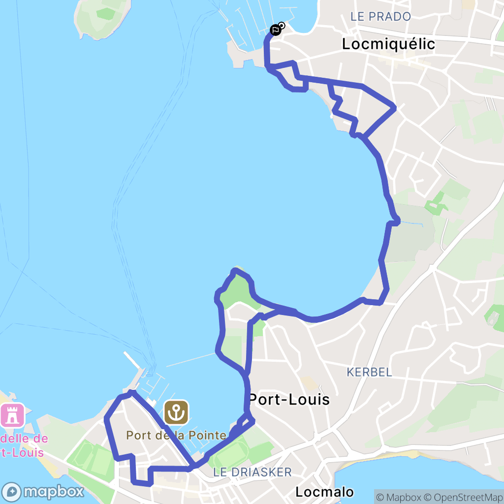 Locmiquélic : carte du parcours de randonnée - France