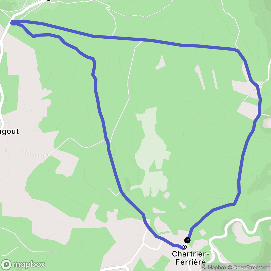 Chartrier-Ferrière : carte du parcours de randonnée - France