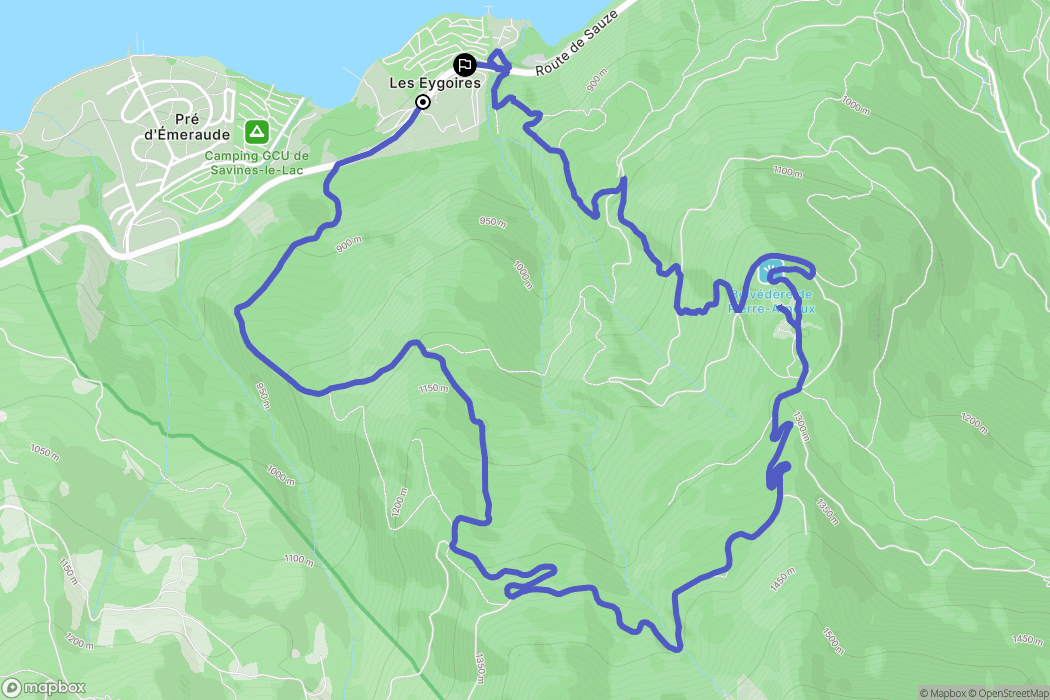 Savines-le-Lac : carte du parcours de randonnée - France