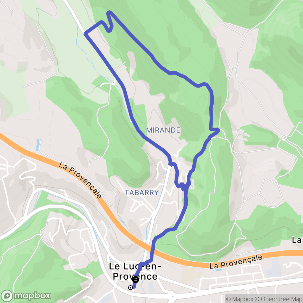 Le Luc : carte du parcours de randonnée - France