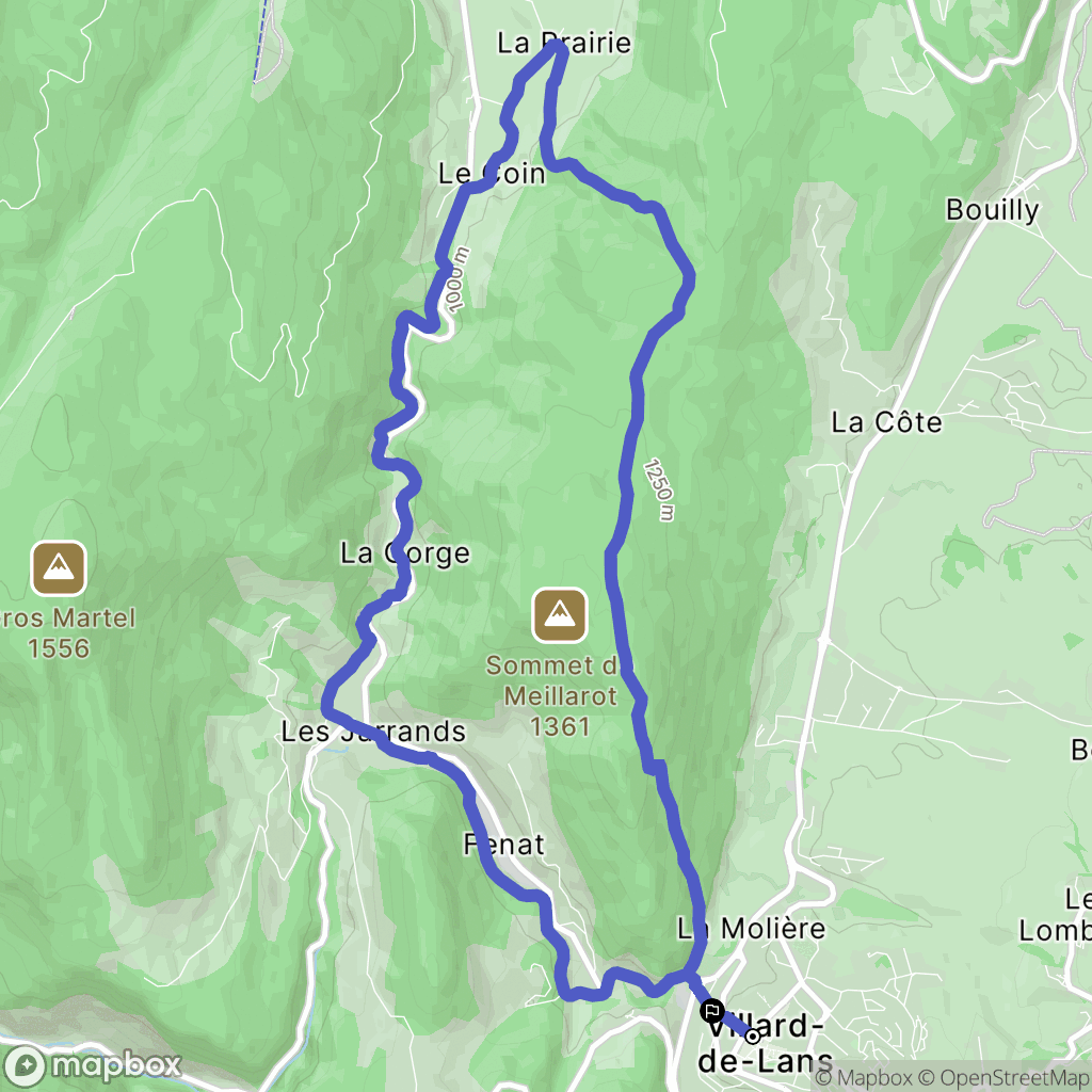 Villard-de-Lans : carte du parcours de randonnée - France