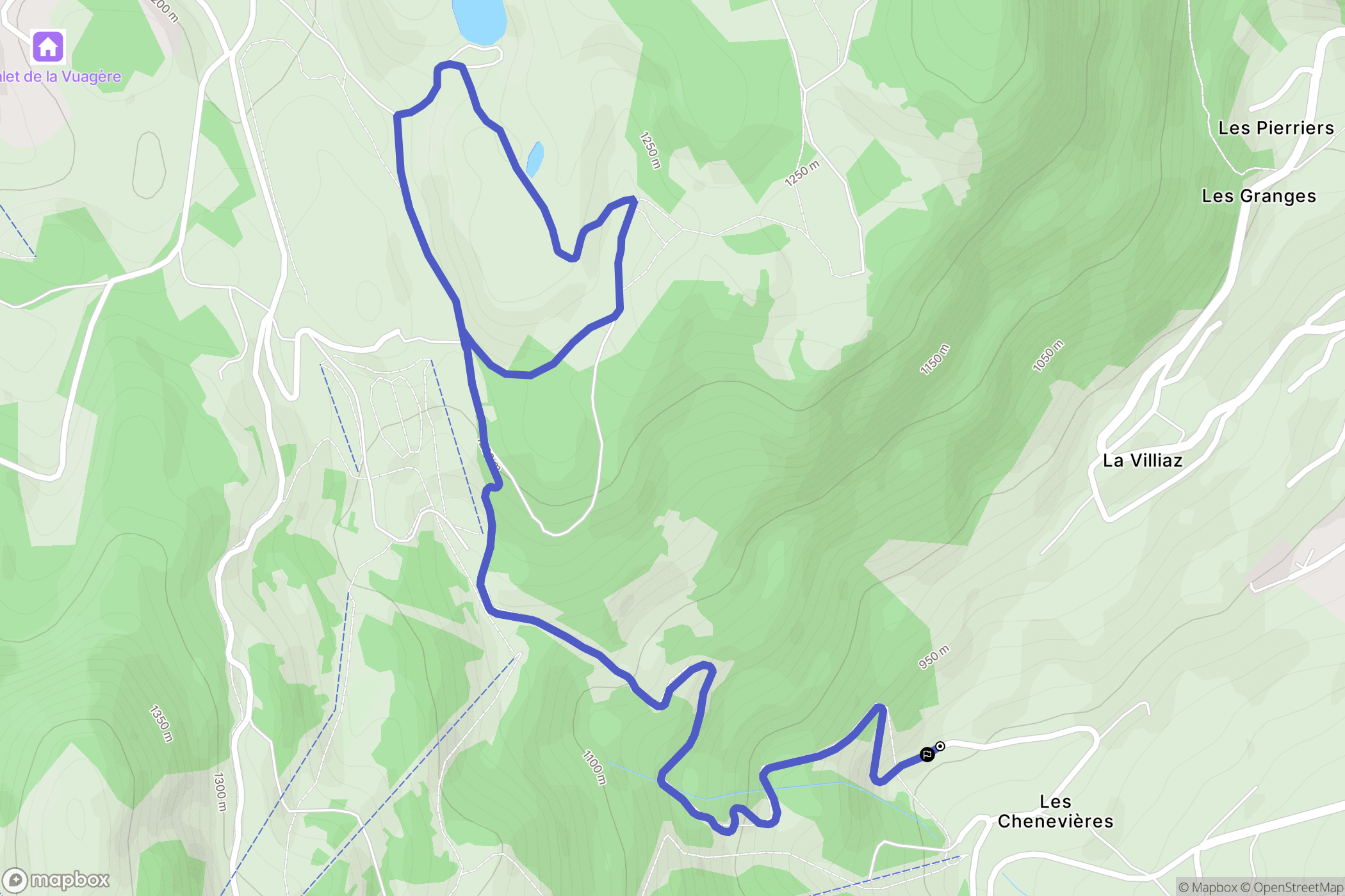 Saint-Jeoire : carte du parcours de randonnée - France