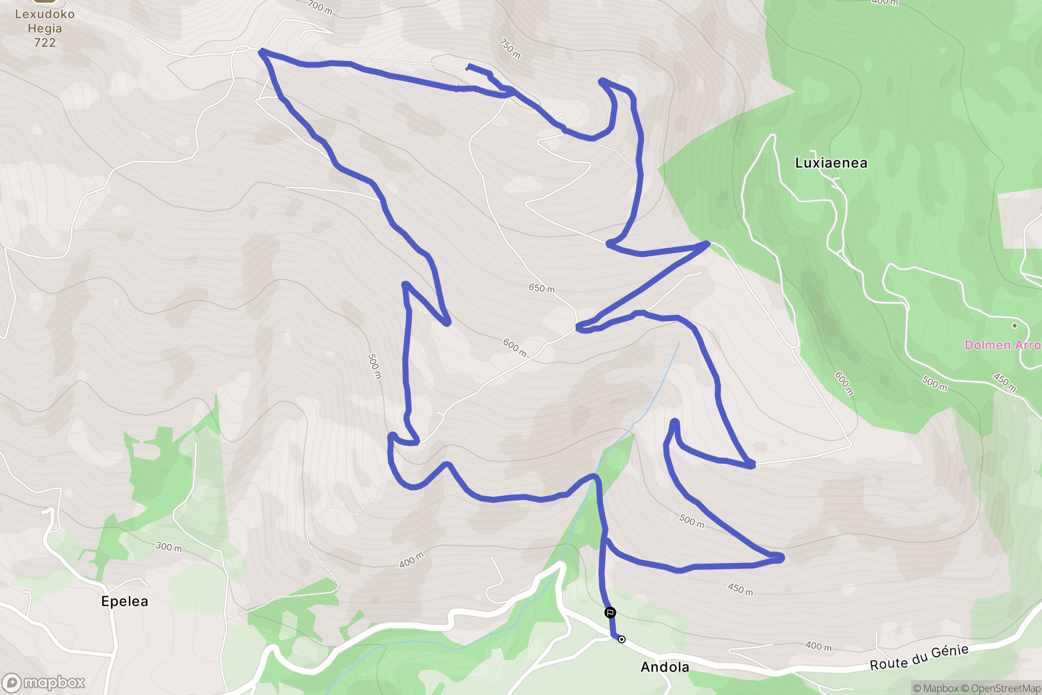 Irouléguy : carte du parcours de randonnée - France