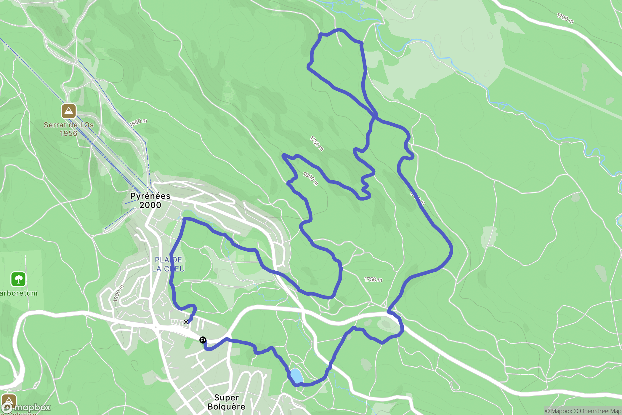 Bolquère : carte du parcours de randonnée - France