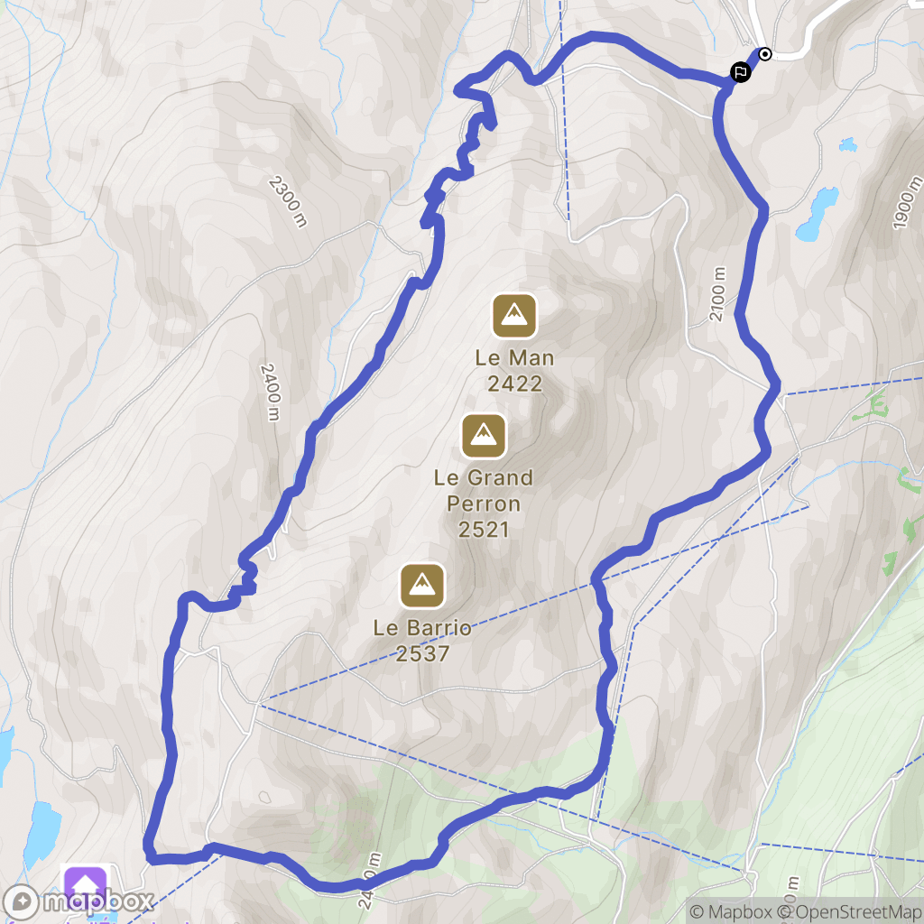 Saint-Sorlin-d'Arves : carte du parcours de randonnée - France