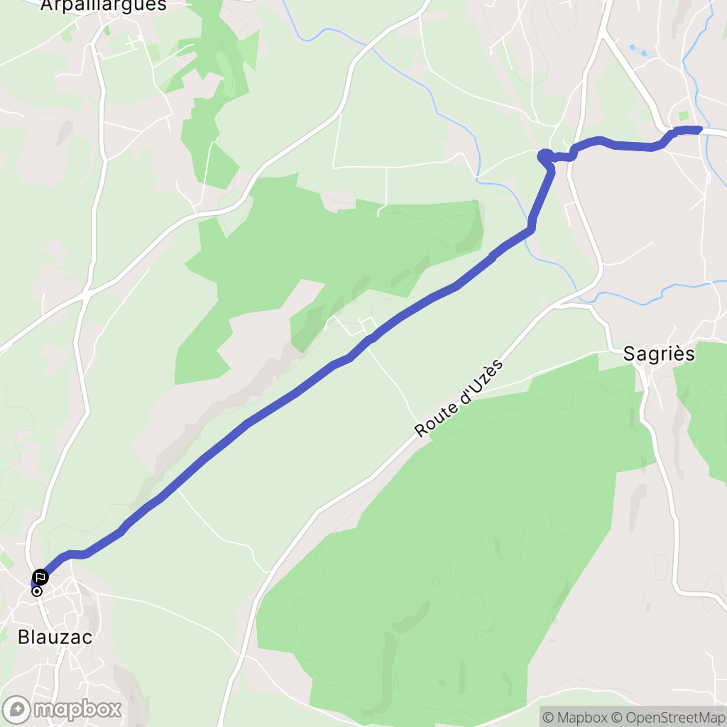 Blauzac : carte du parcours de randonnée - France